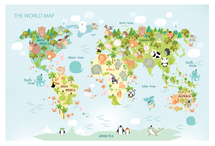 Мировая карта мнеобои
