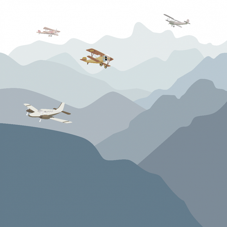 Горы с самолетами мнеобои