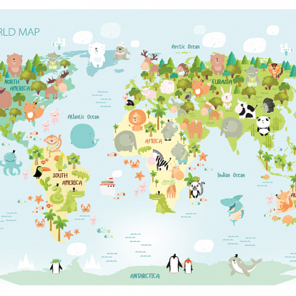 Мировая карта 10055-P мнеобои
