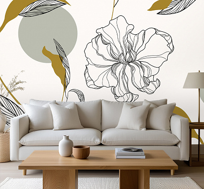 Цветок и листья 11899 S мнеобои