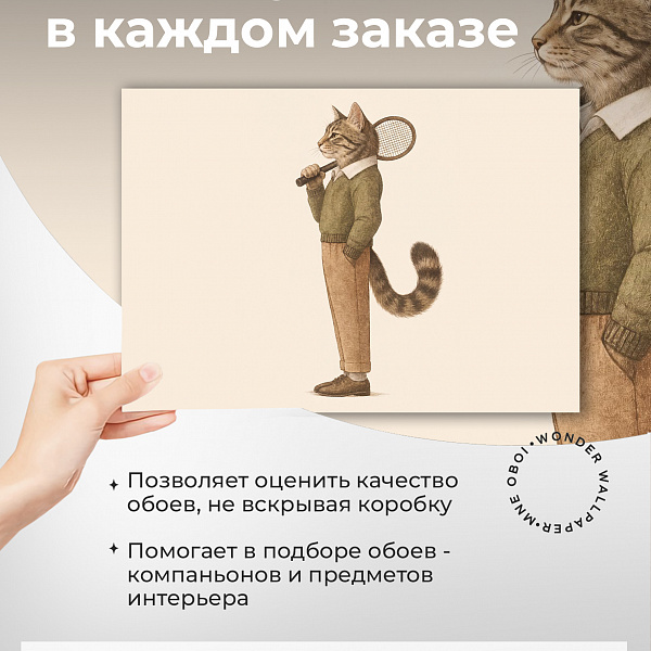 Кот теннисист 11906 P мнеобои
