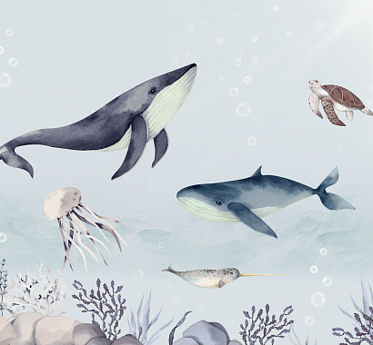На глубине океана (киты) 10753-3 E мнеобои