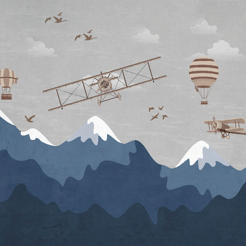 Скандинавские горы с самолетом мнеобои